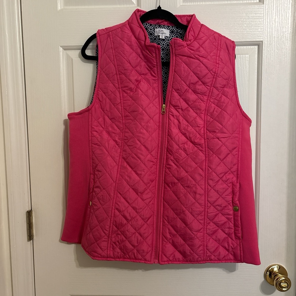Kim Rogers Quilted Pink Sleeveless Vest